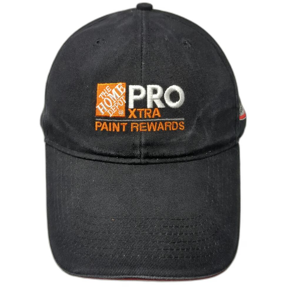 Home Depot Glidden Pro Xtra Paint Black Red One Size Baseball Cap Hat Strapback
